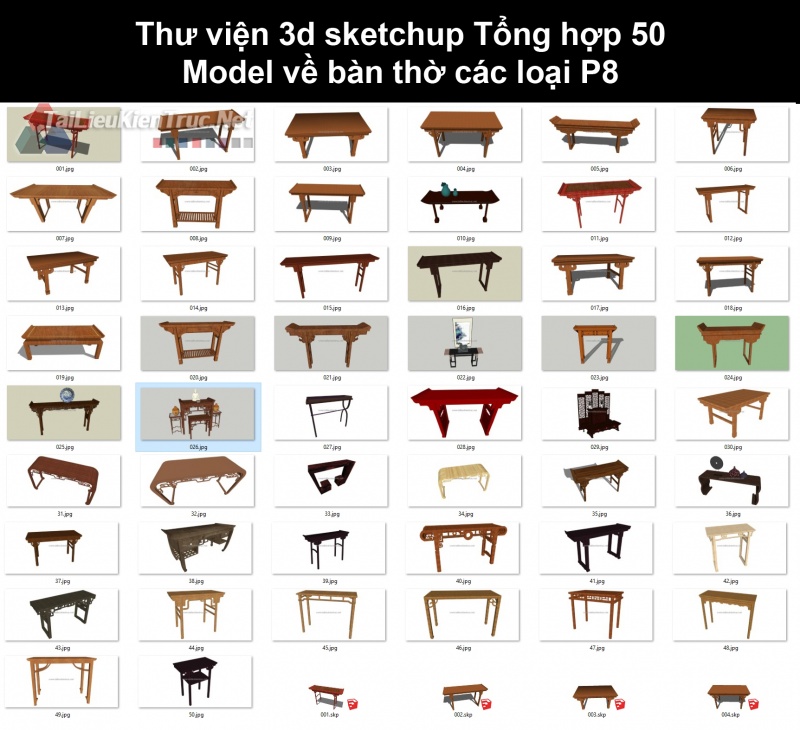 Thư viện 3d sketchup Tổng hợp 50 Model về bàn thờ các loại P8