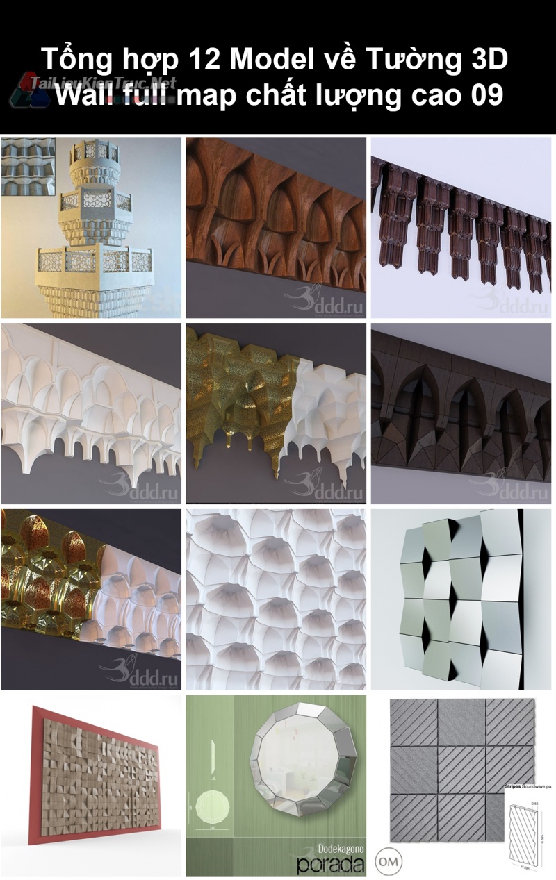 Tổng hợp 12 Model về Tường 3D Wall full Map chất lượng cao 09
