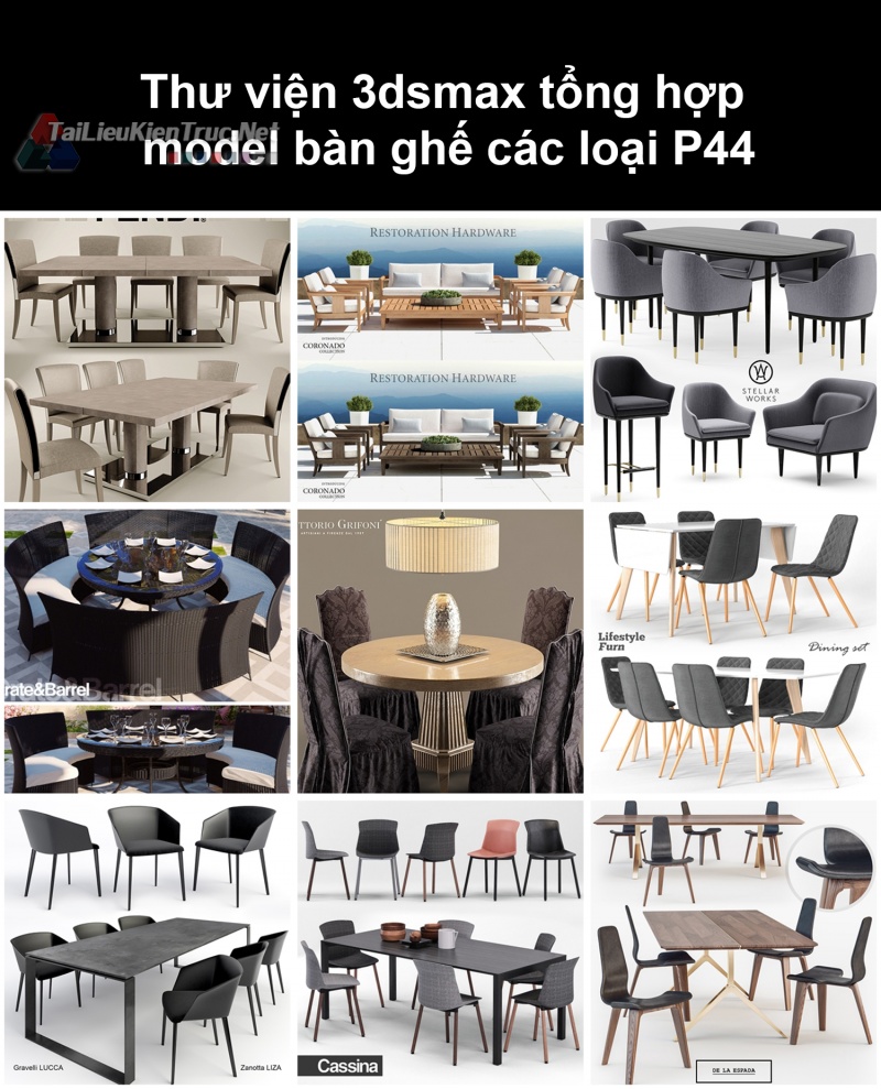 Thư viện 3dsmax tổng hợp Model bàn ghế các loại P44