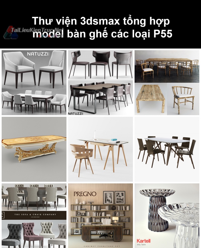 Thư viện 3dsmax tổng hợp Model bàn ghế các loại P55