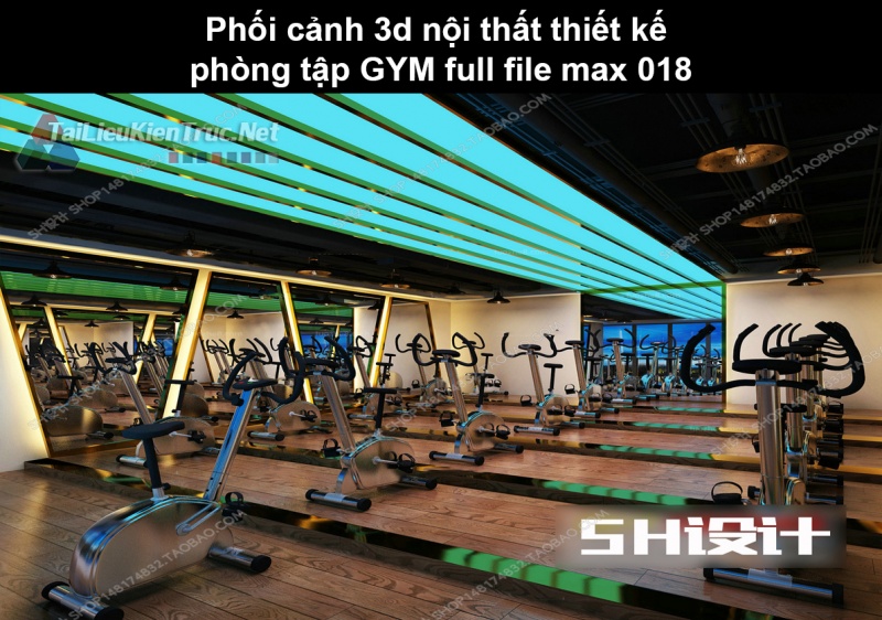 Phối cảnh 3d nội thất Thiết kế phòng tập GYM full file max 018