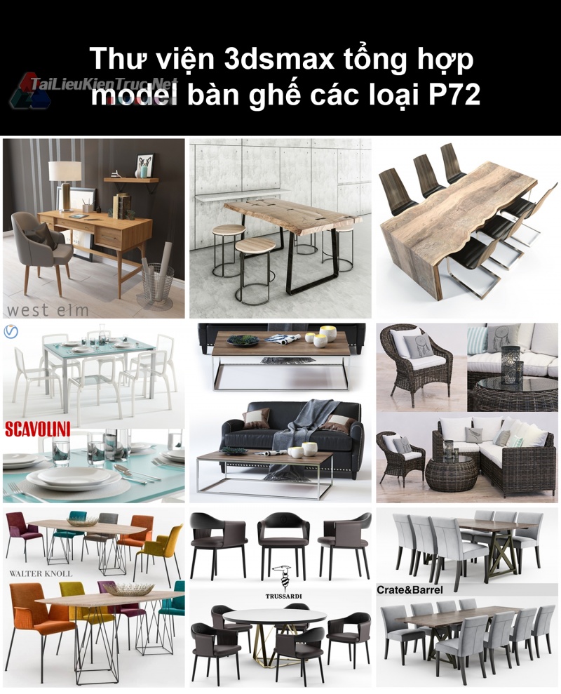 Thư viện 3dsmax tổng hợp Model bàn ghế các loại P72