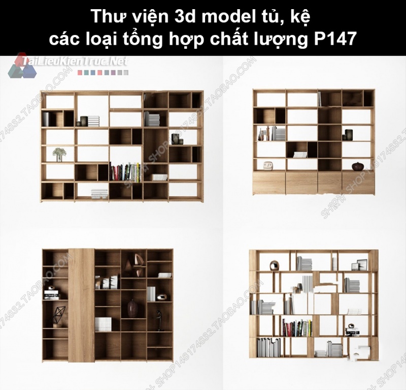 Thư viện 3d model tủ, kệ các loại tổng hợp chất lượng P147