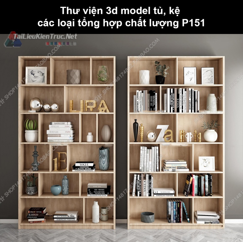 Thư viện 3d model tủ, kệ các loại tổng hợp chất lượng P151