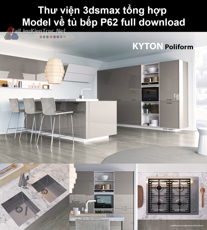 Thư viện 3dsmax tổng hợp Model về tủ bếp P62 full download
