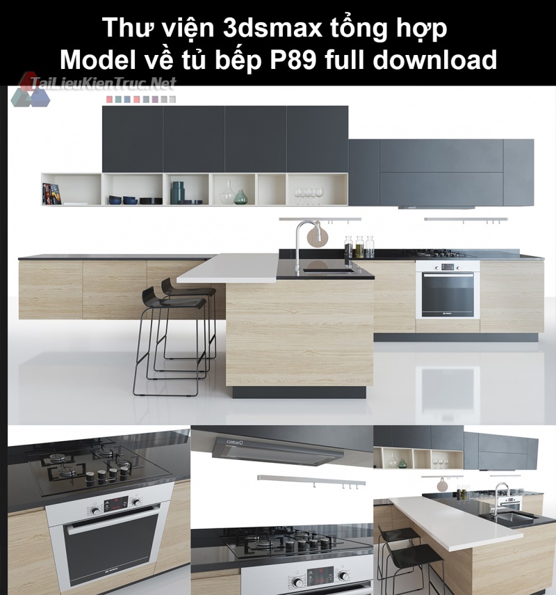 Thư viện 3dsmax tổng hợp Model về tủ bếp P89 full download