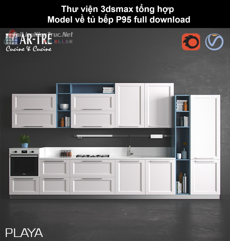 Thư viện 3dsmax tổng hợp Model về tủ bếp P95 full download