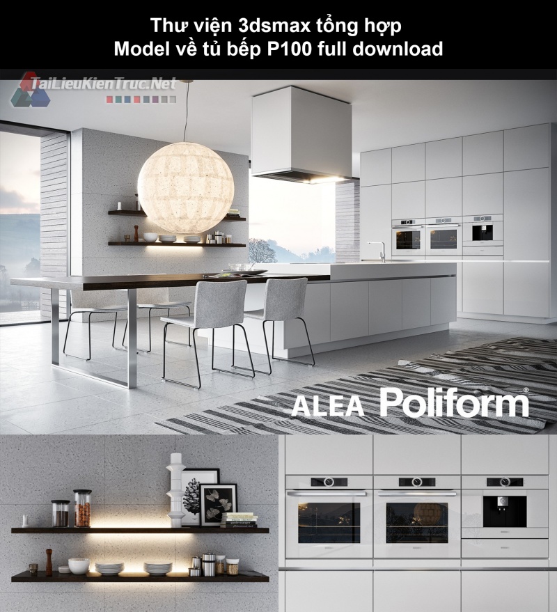 Thư viện 3dsmax tổng hợp Model về tủ bếp P100 full download