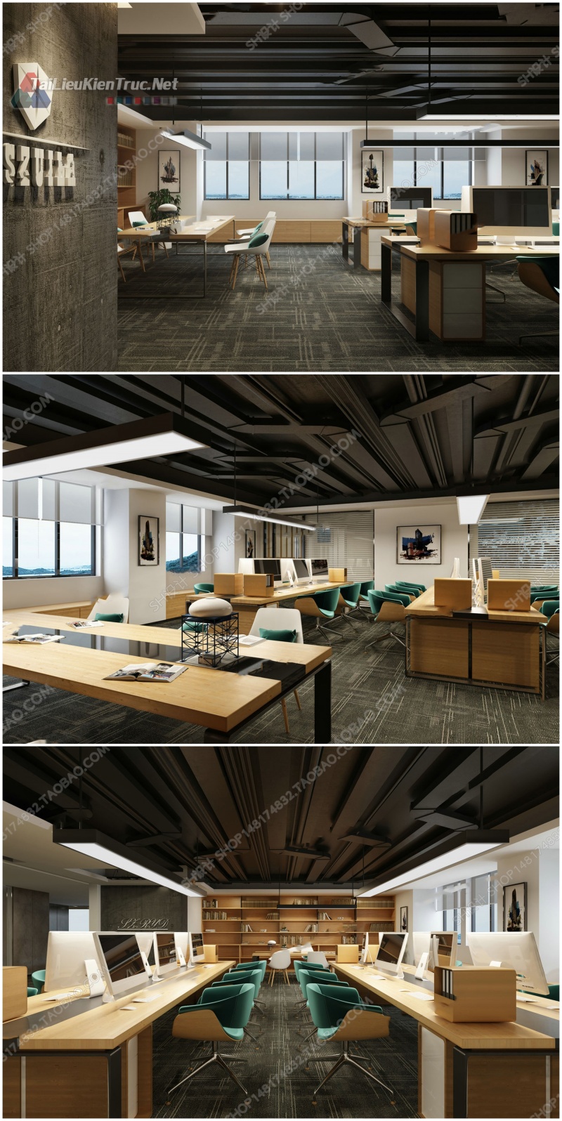 Phối cảnh 3d thiết kế nội thất văn phòng 036 full download