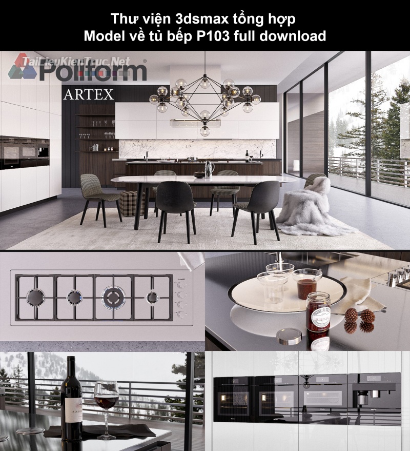 Thư viện 3dsmax tổng hợp Model về tủ bếp P103 full download