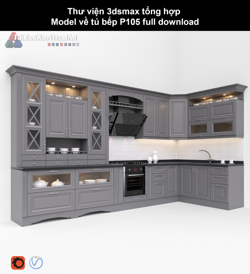 Thư viện 3dsmax tổng hợp Model về tủ bếp P105 full download