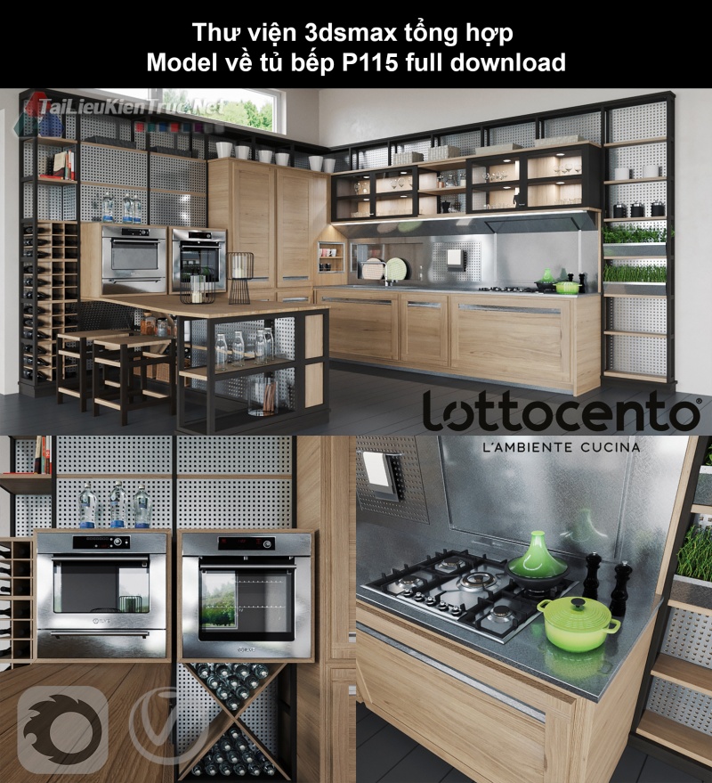 Thư viện 3dsmax tổng hợp Model về tủ bếp P115 full download