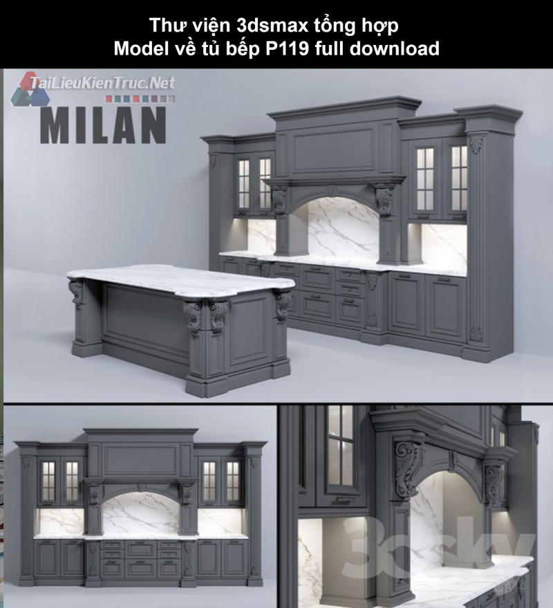 Thư viện 3dsmax tổng hợp Model về tủ bếp P119 full download