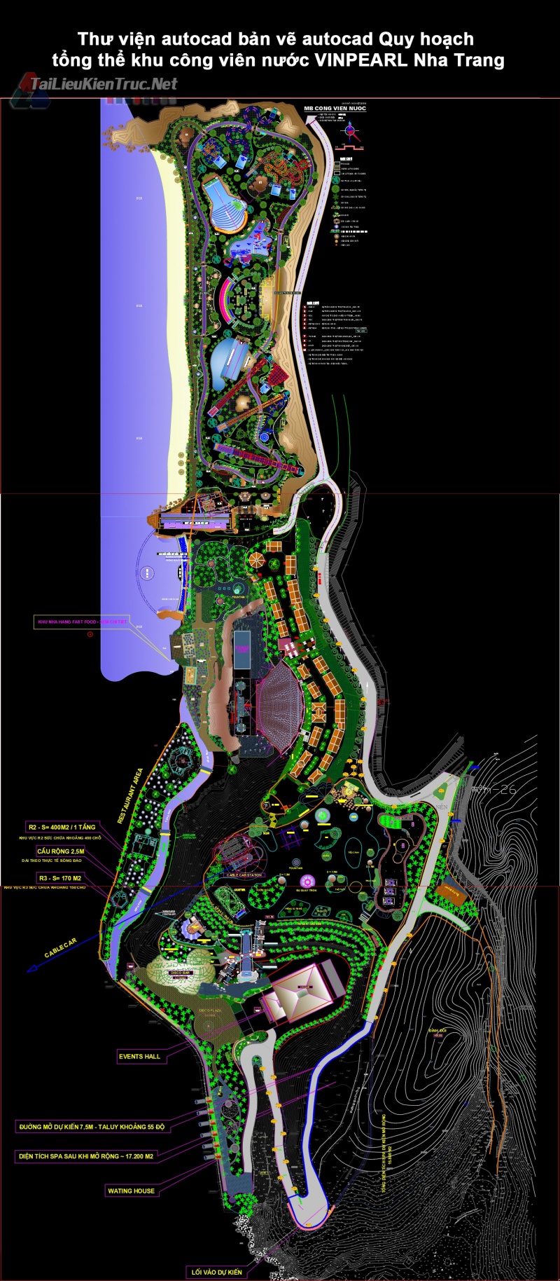 Thư viện autocad bản vẽ autocad Quy hoạch tổng thể khu công viên nước VINPEARL Nha Trang