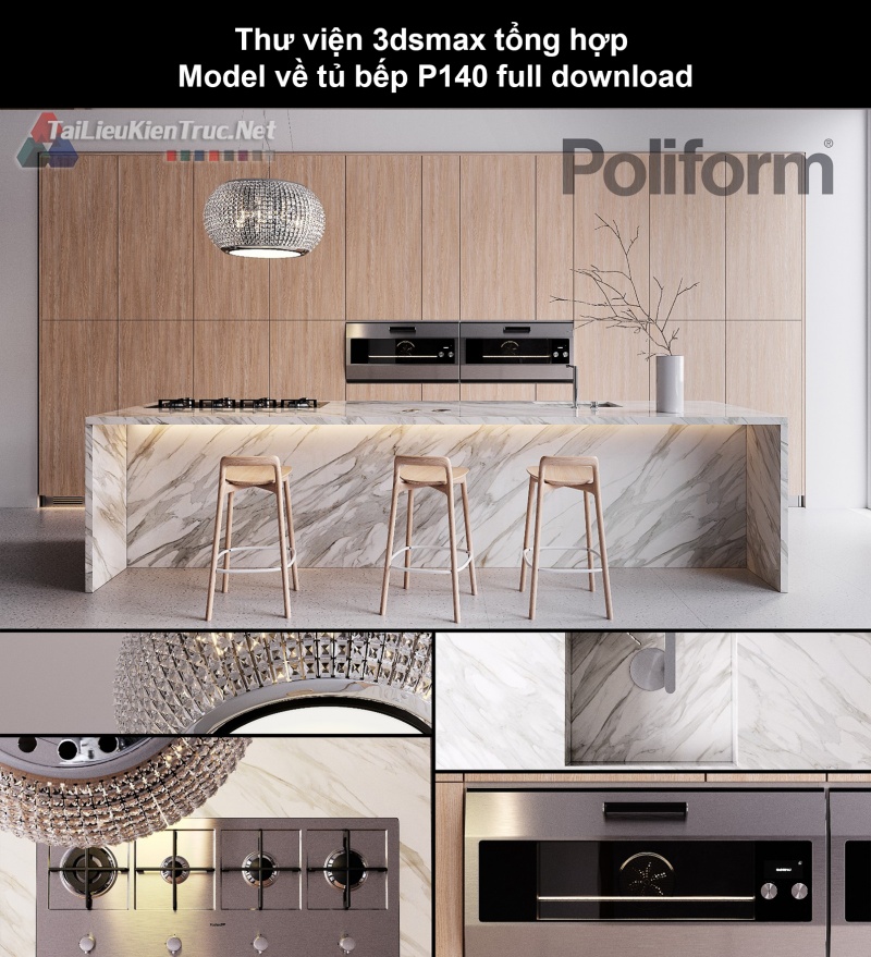 Thư viện 3dsmax tổng hợp Model về tủ bếp P140 full download