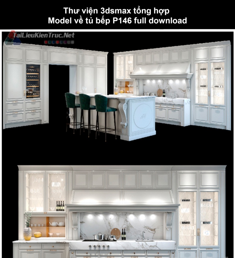 Thư viện 3dsmax tổng hợp Model về tủ bếp P146 full download
