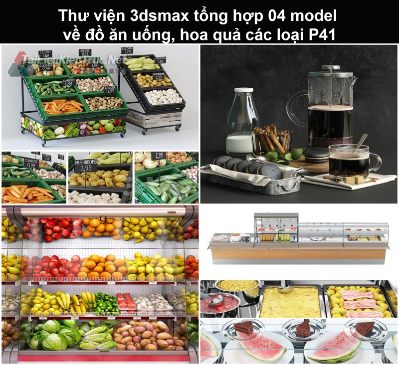 Thư viện 3dsmax tổng hợp 04 model về đồ ăn uống, hoa quả các loại P41