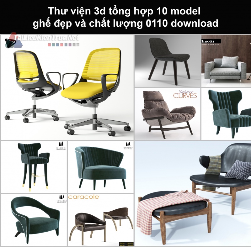 Thư viện 3d Tổng hợp 10 model ghế đẹp và chất lượng 0110 download