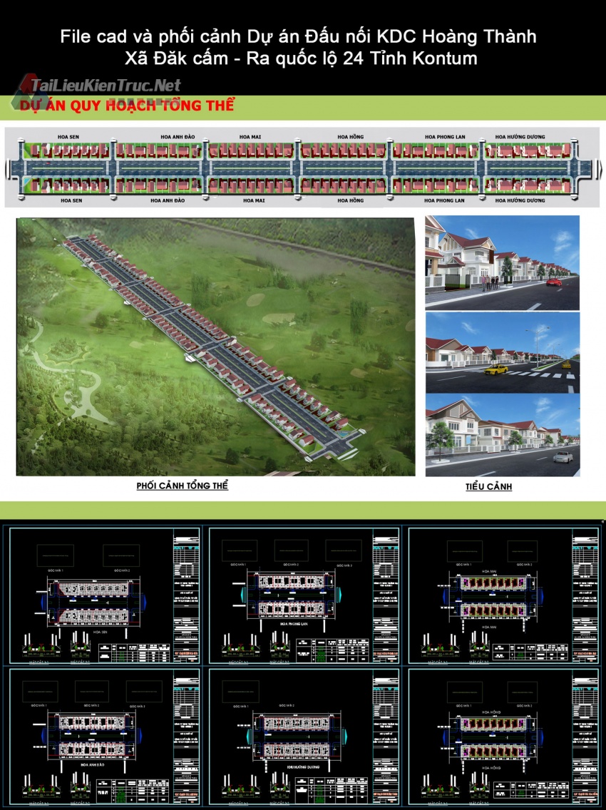 File cad và phối cảnh Dự án Đấu nối KDC Hoàng Thành - Xã Đăk cấm - Ra quốc lộ 24 Tỉnh Kontum