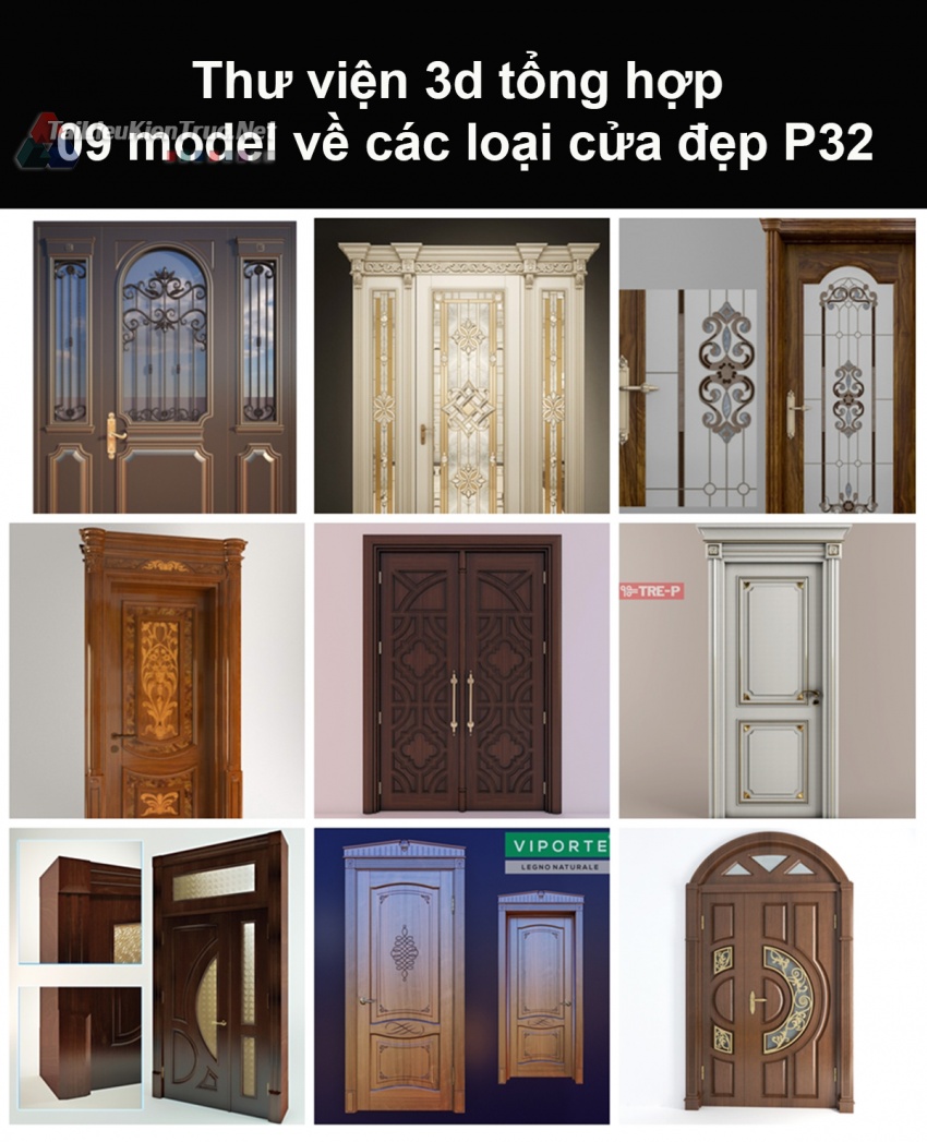 Thư viện 3d tổng hợp 09 model về các loại cửa đẹp P32
