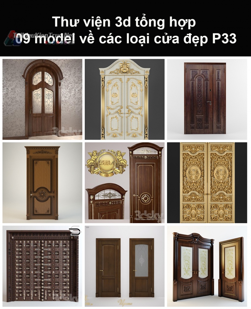 Thư viện 3d tổng hợp 09 model về các loại cửa đẹp P33
