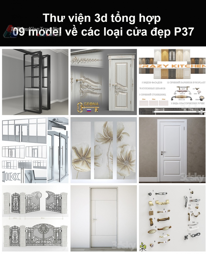 Thư viện 3d tổng hợp 09 model về các loại cửa đẹp P37
