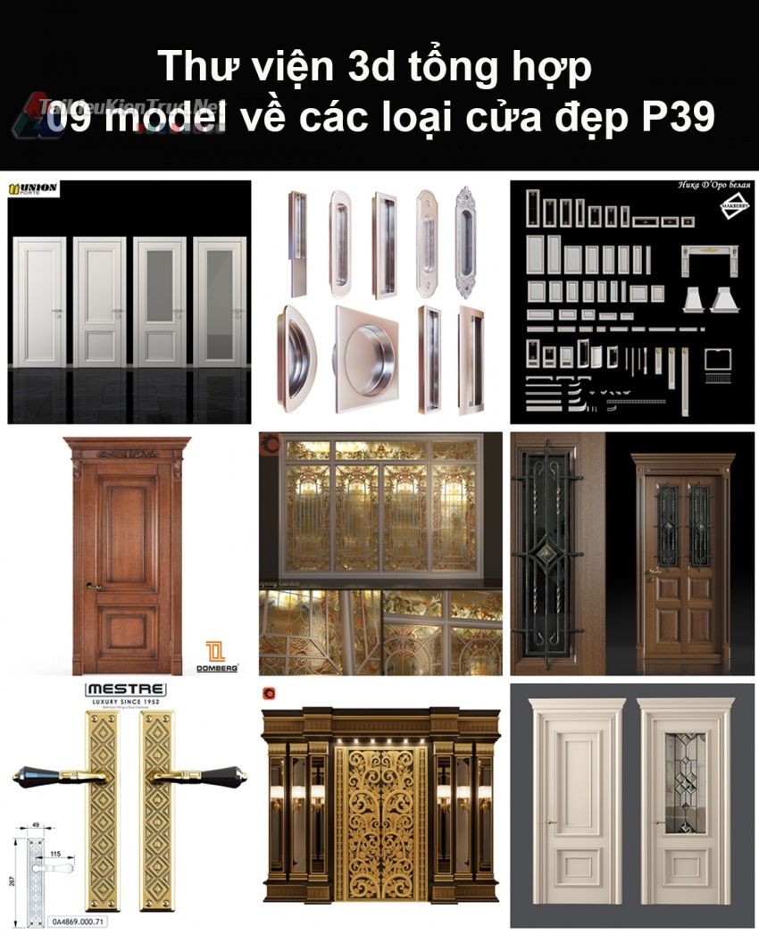 Thư viện 3d tổng hợp 09 model về các loại cửa đẹp P39