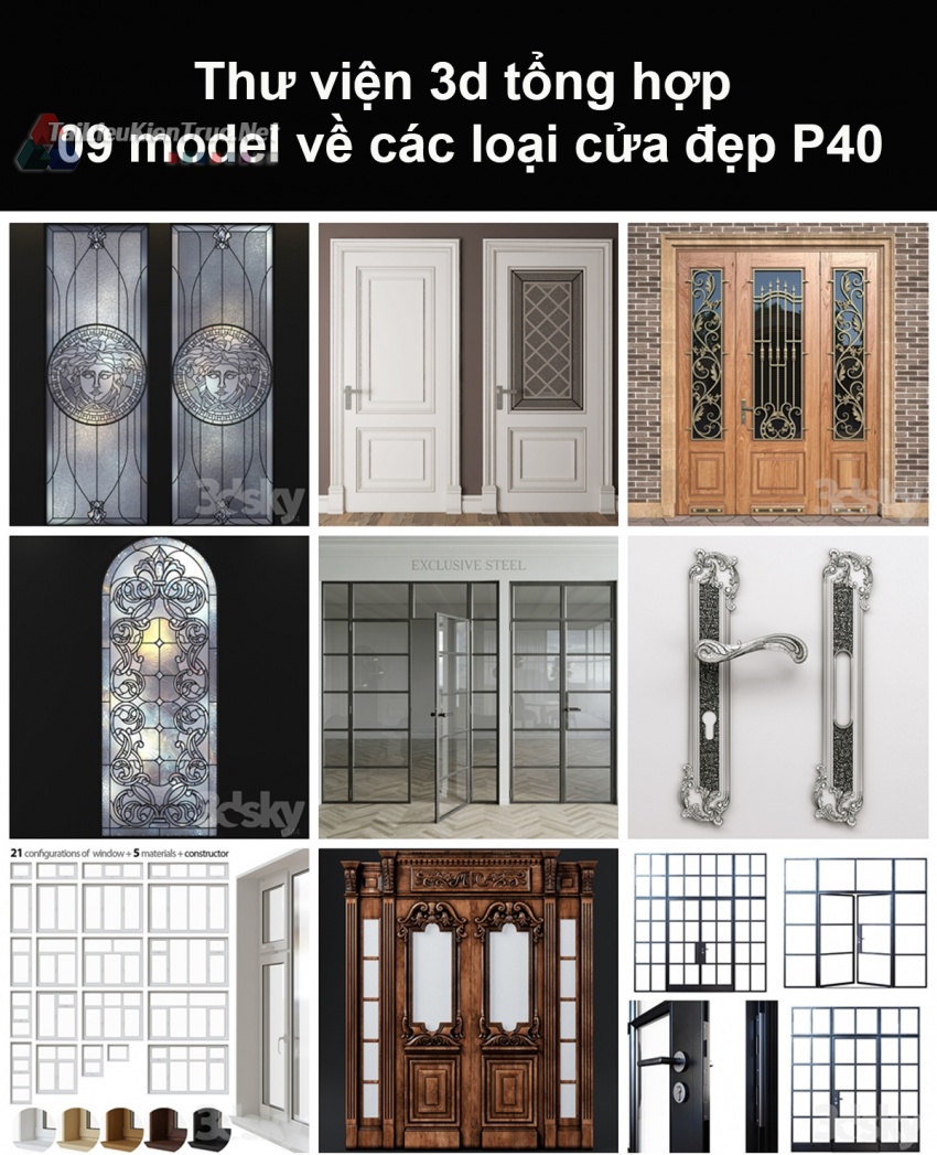 Thư viện 3d tổng hợp 09 model về các loại cửa đẹp P40