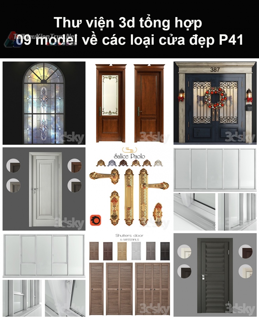 Thư viện 3d tổng hợp 09 model về các loại cửa đẹp P41