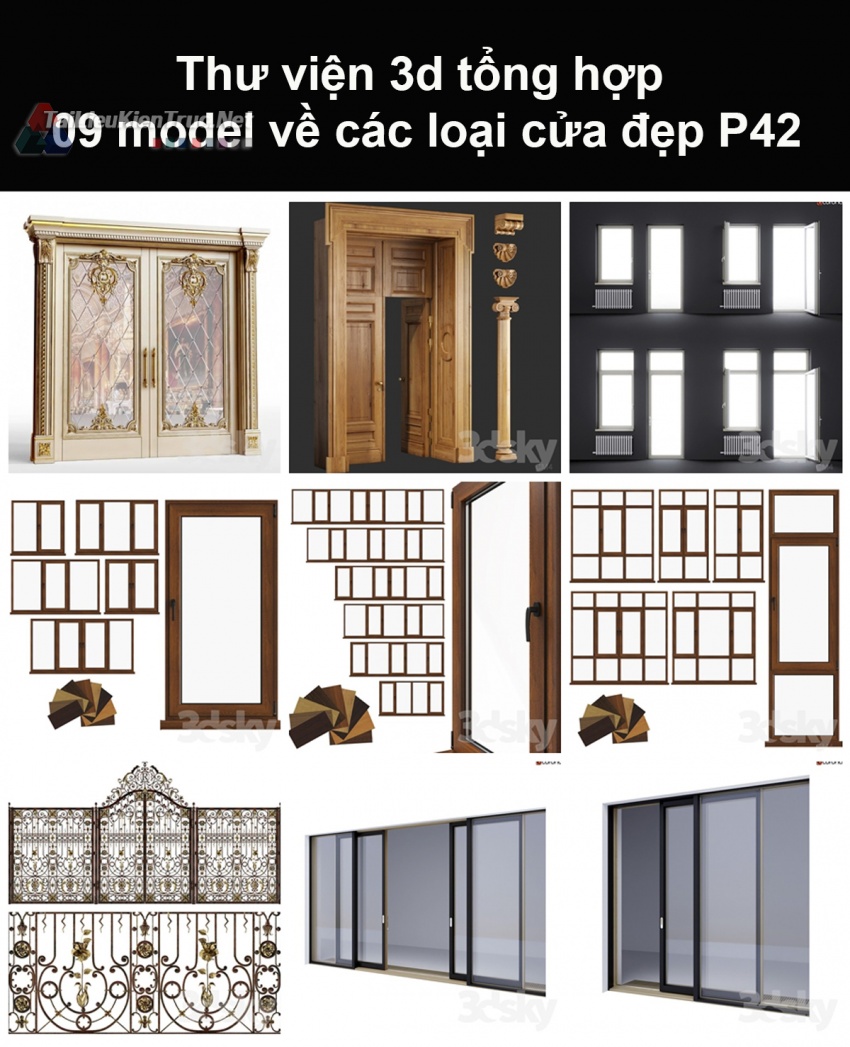Thư viện 3d tổng hợp 09 model về các loại cửa đẹp P42
