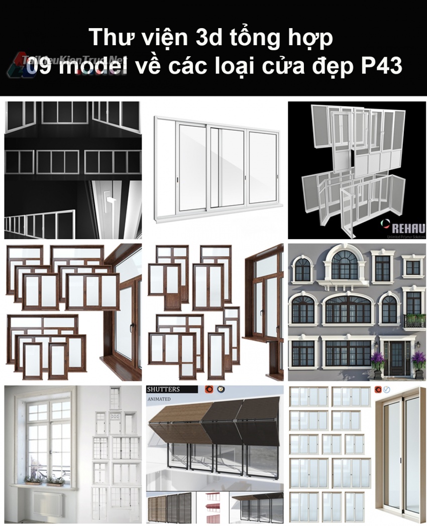 Thư viện 3d tổng hợp 09 model về các loại cửa đẹp P43