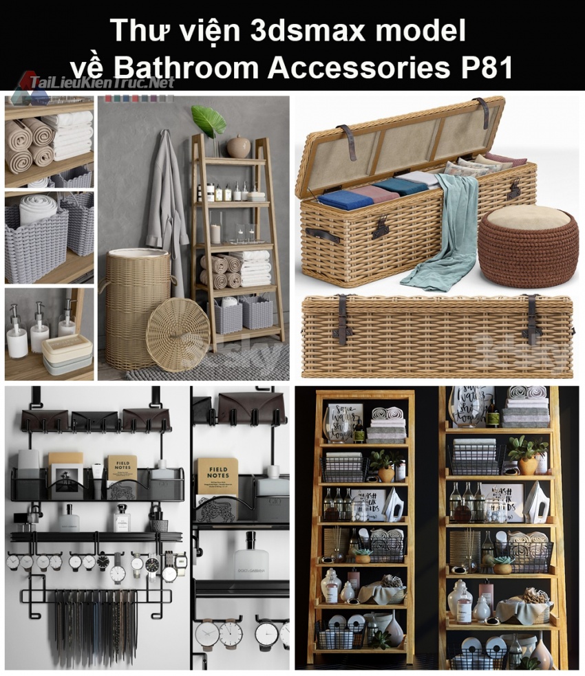 Thư viện 3dsmax model về Bathroom accessories (Đồ dùng phòng tắm) P81