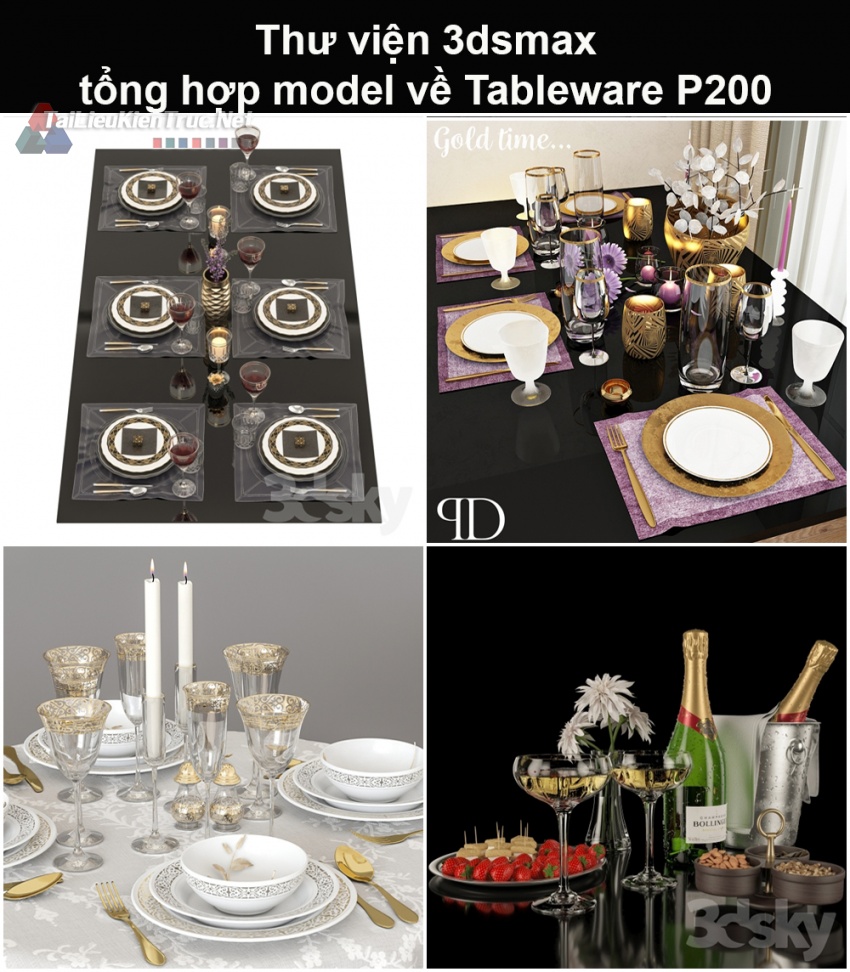 Thư viện 3dsmax tổng hợp Model về Tableware (Đồ dùng trên bàn bếp) P200