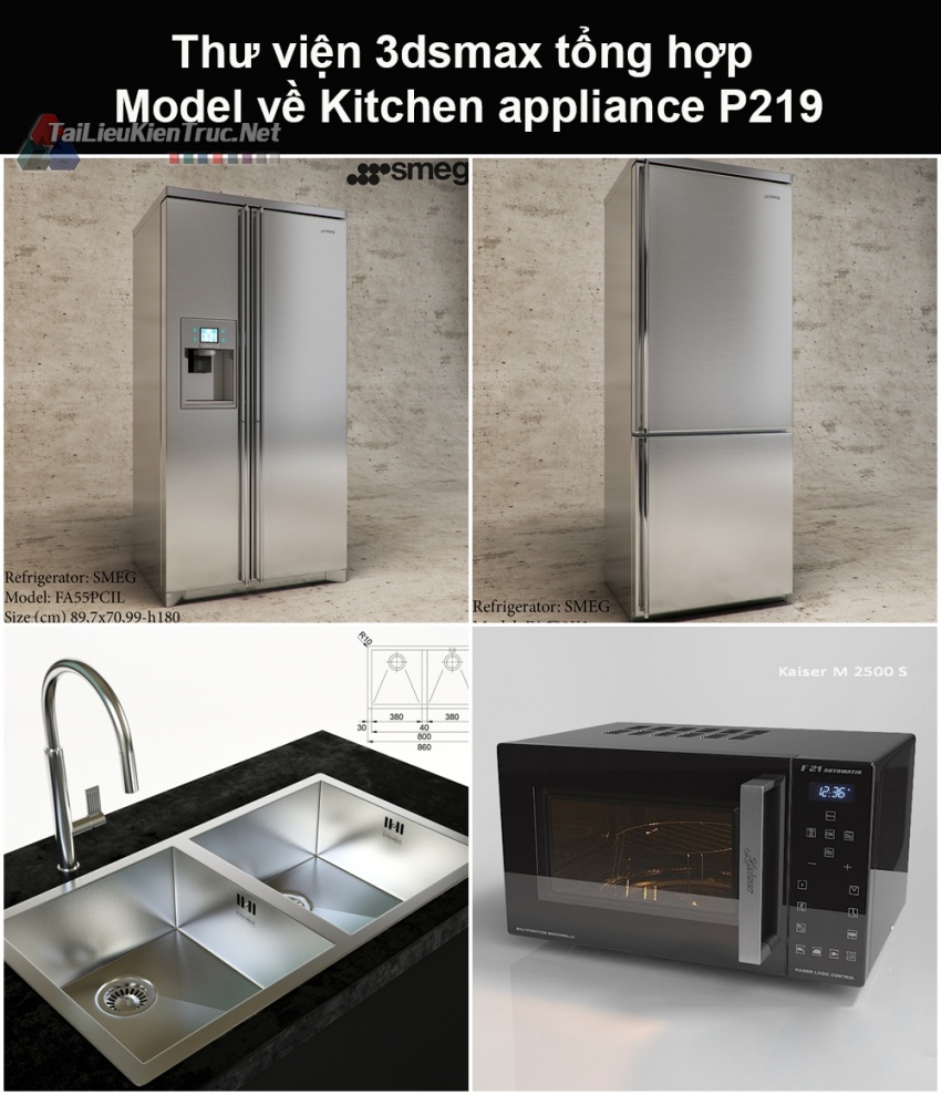 Thư viện 3dsmax tổng hợp Model về Kitchen appliance (Thiết bị nhà bếp) P219