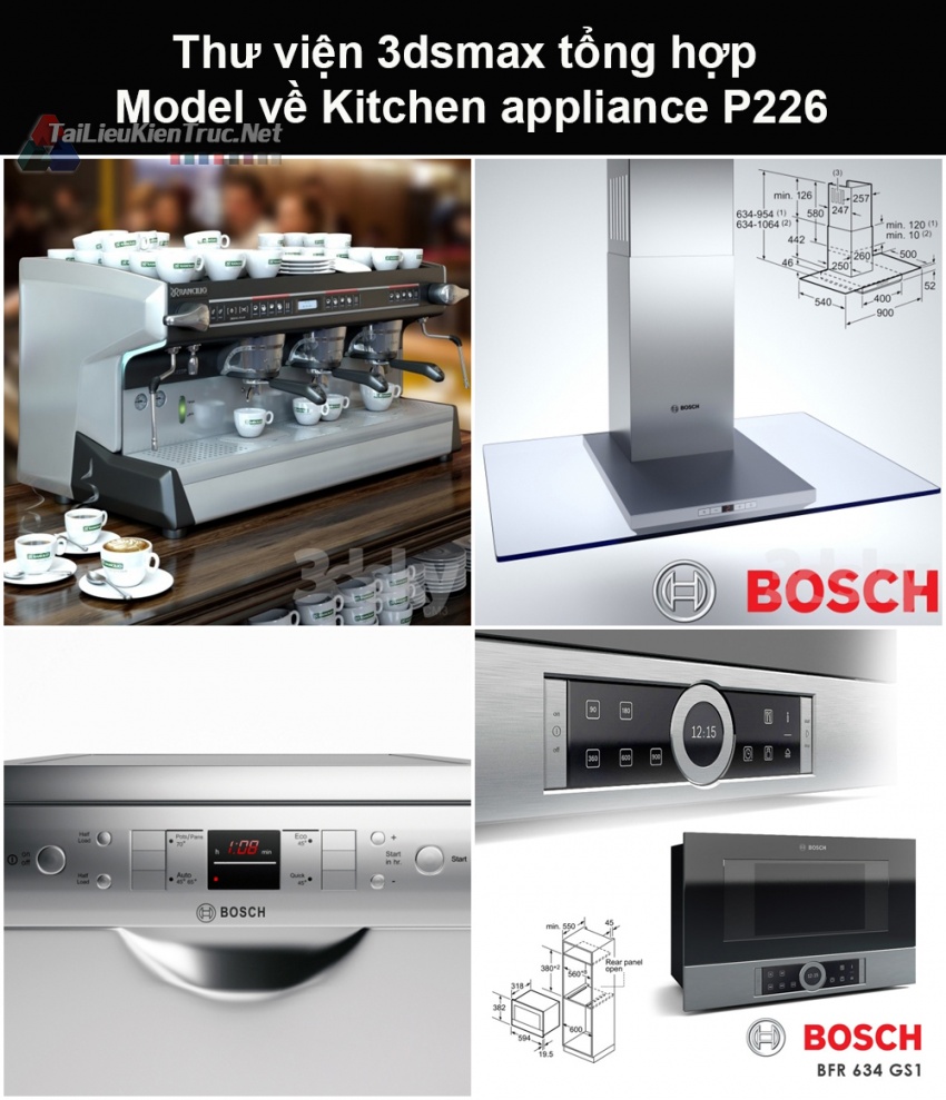 Thư viện 3dsmax tổng hợp Model về Kitchen appliance (Thiết bị nhà bếp) P226
