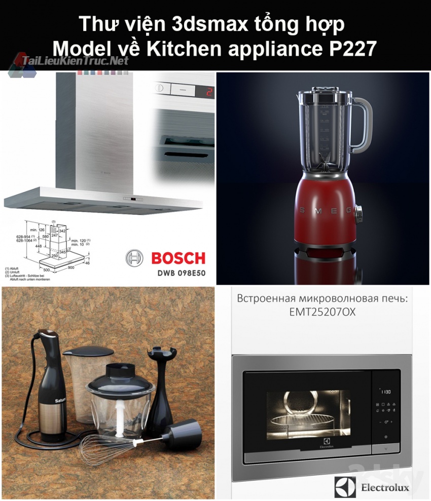Thư viện 3dsmax tổng hợp Model về Kitchen appliance (Thiết bị nhà bếp) P227