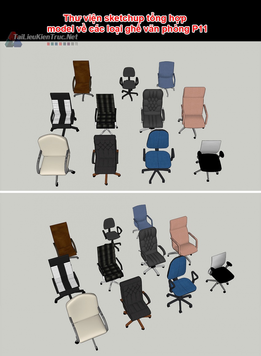 Thư viện sketchup tổng hợp model về các loại ghế văn phòng P11