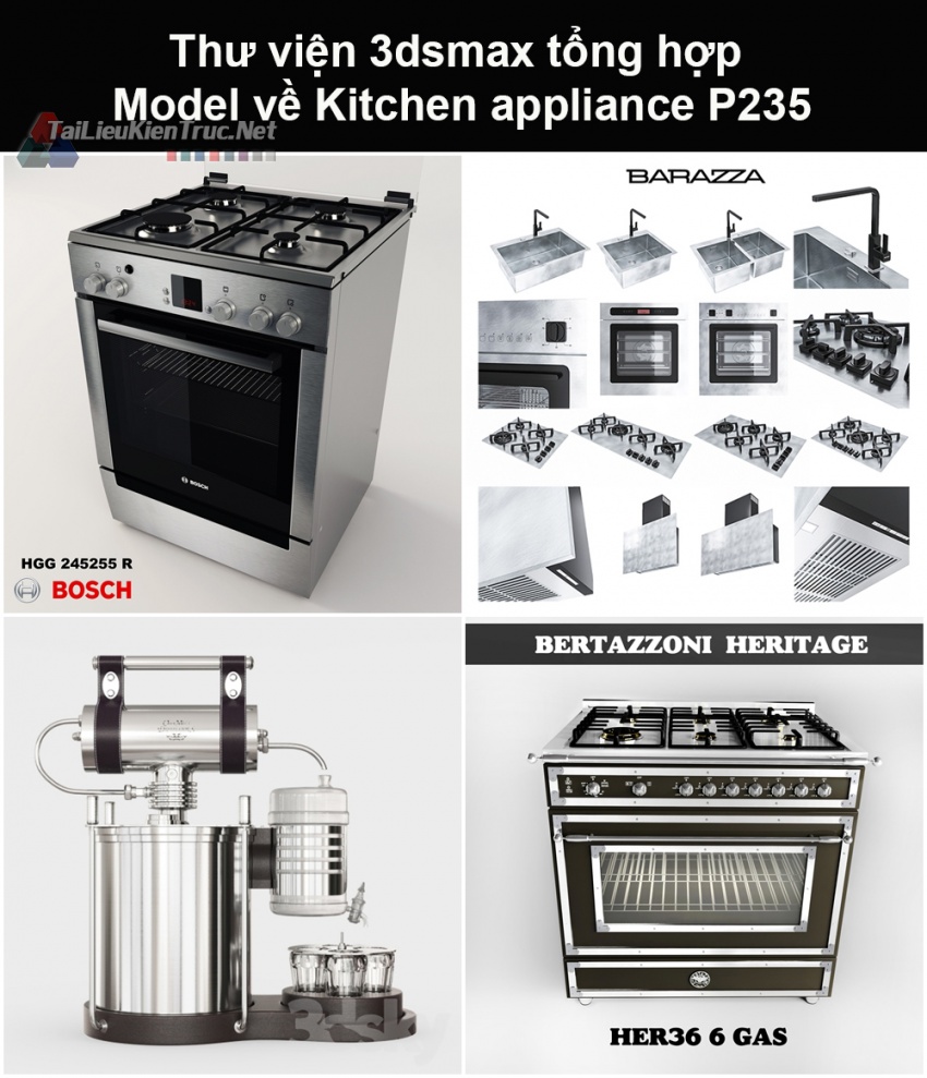 Thư viện 3dsmax tổng hợp Model về Kitchen appliance (Thiết bị nhà bếp) P235