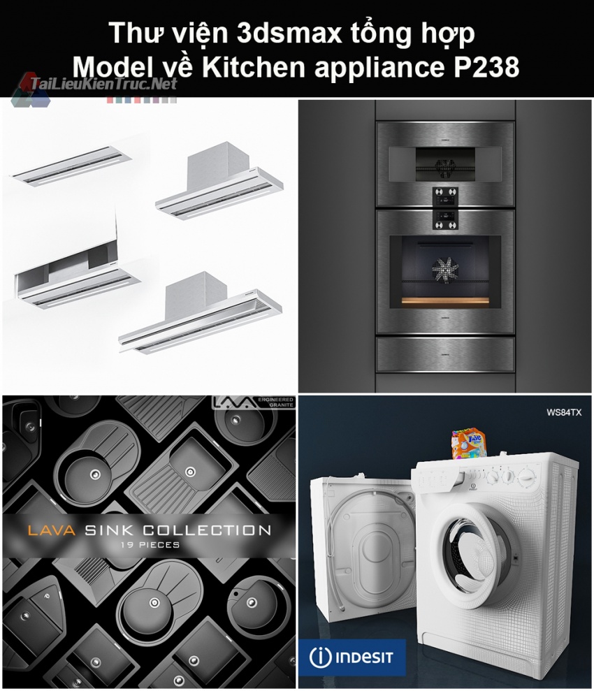 Thư viện 3dsmax tổng hợp Model về Kitchen appliance (Thiết bị nhà bếp) P238
