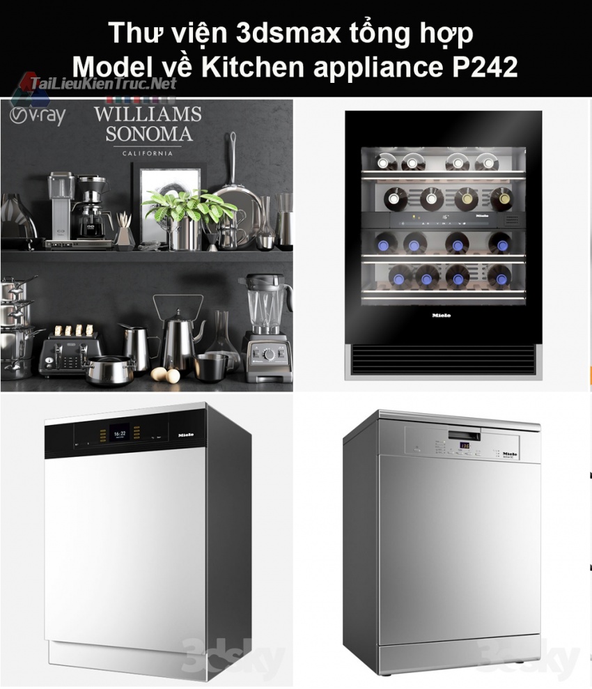 Thư viện 3dsmax tổng hợp Model về Kitchen appliance (Thiết bị nhà bếp) P242