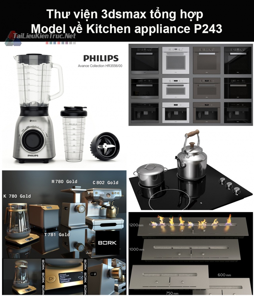 Thư viện 3dsmax tổng hợp Model về Kitchen appliance (Thiết bị nhà bếp) P243