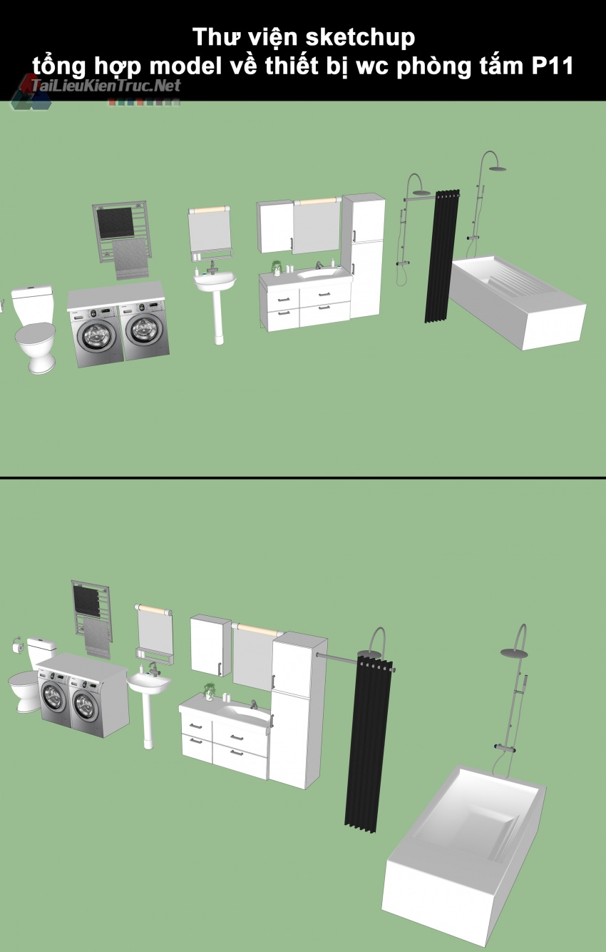 Thư viện sketchup tổng hợp model về thiết bị wc phòng tắm P11