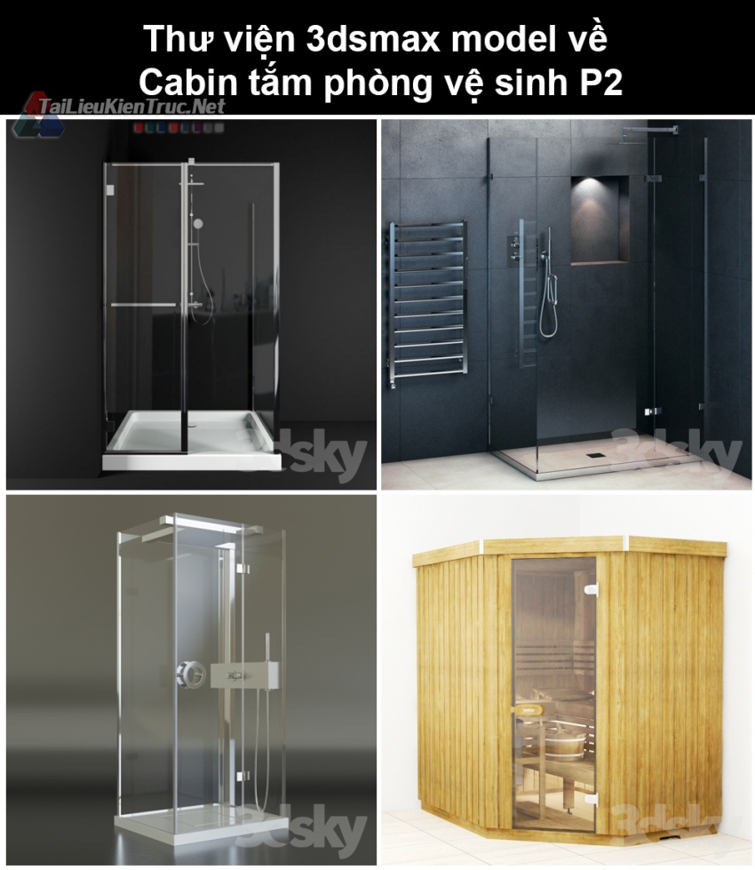 Thư viện 3dsmax model về Cabin tắm phòng vệ sinh P2