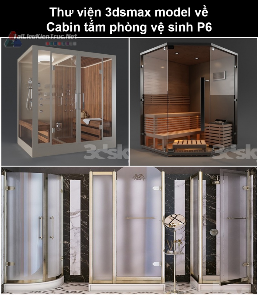 Thư viện 3dsmax model về Cabin tắm phòng vệ sinh P6