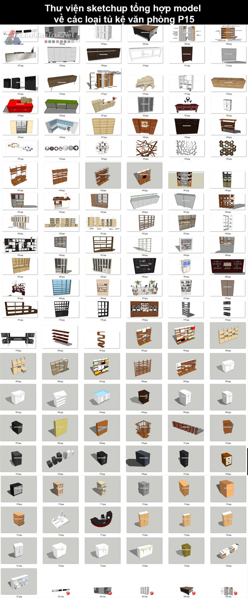 Thư viện sketchup tổng hợp model về các loại Tủ, kệ văn phòng P15