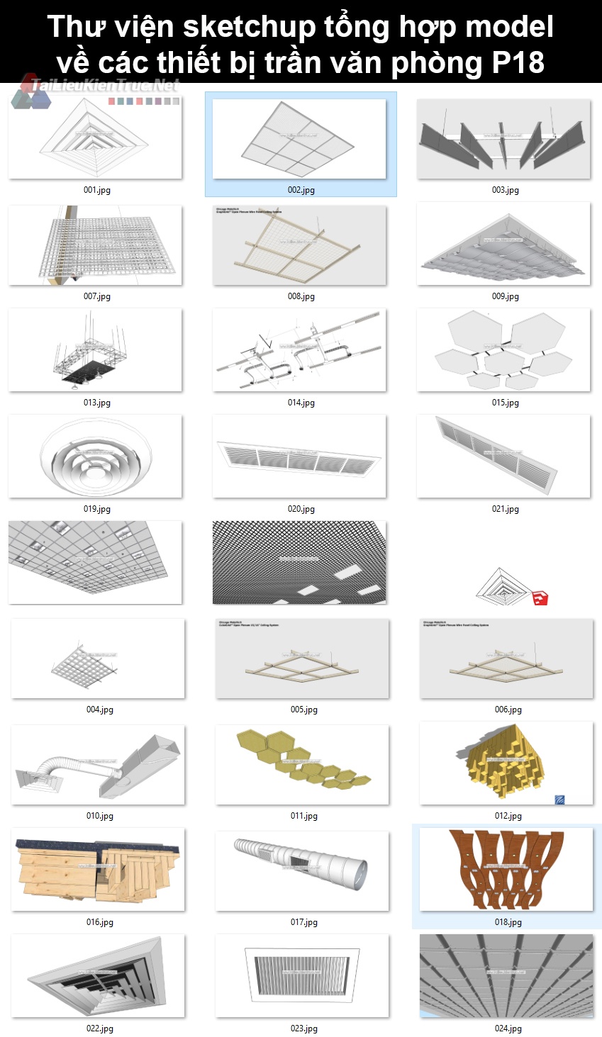 Thư viện sketchup tổng hợp model về các thiết bị trần văn phòng P18