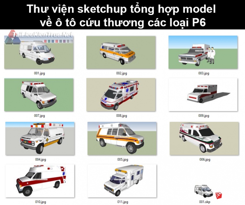 Thư viện sketchup tổng hợp model về ô tô cứu thương các loại P6