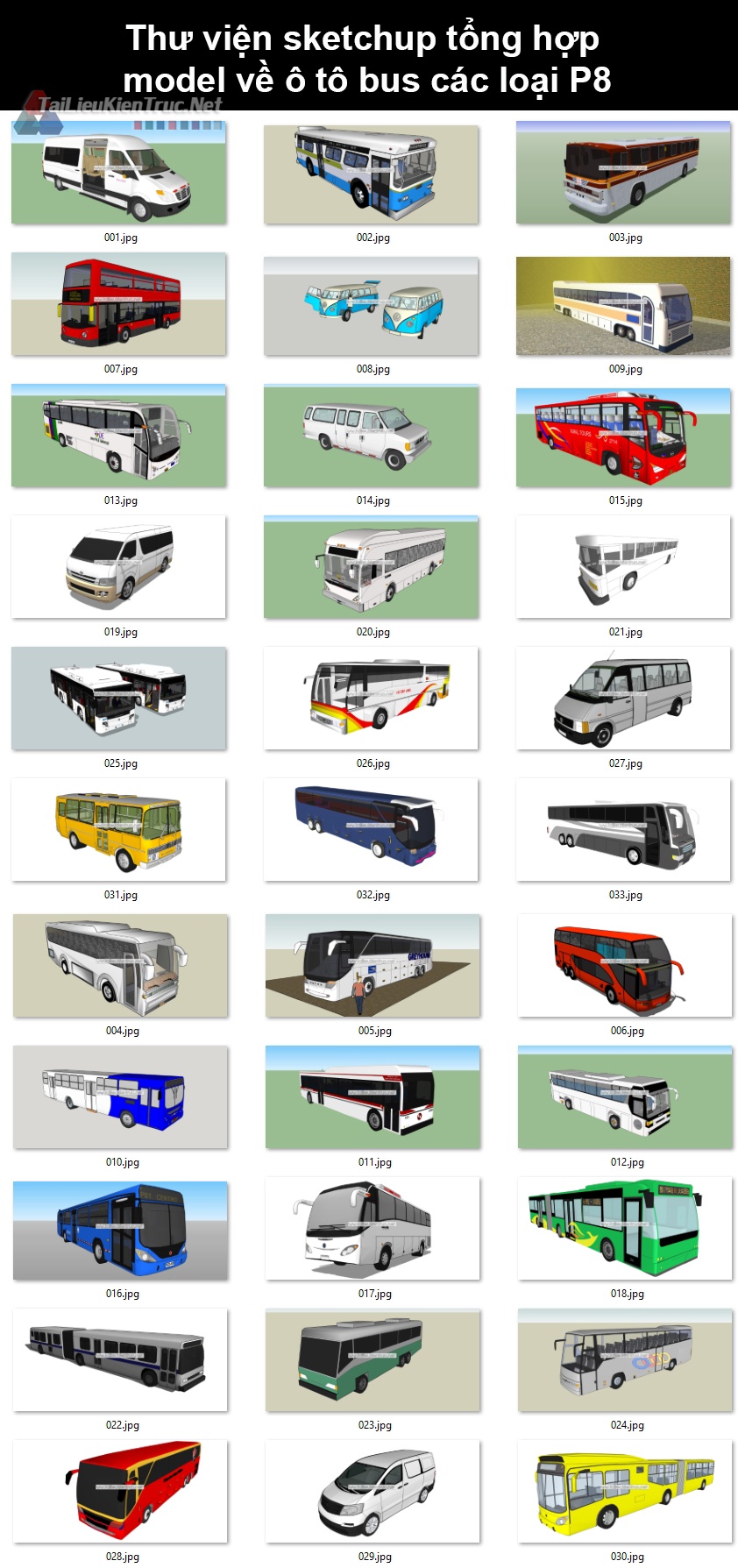 Thư viện sketchup tổng hợp model về ô tô bus các loại P8