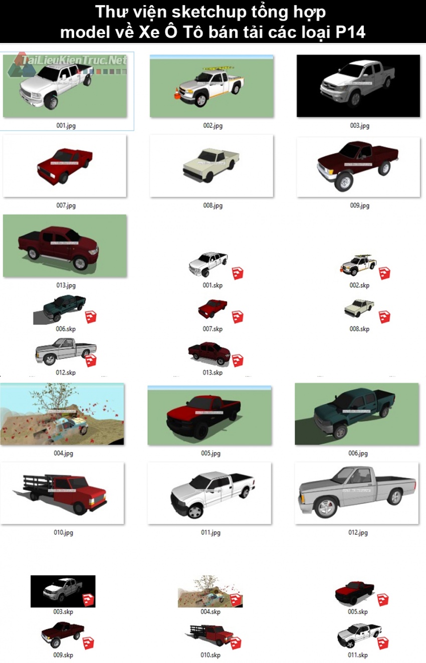Thư viện sketchup tổng hợp model về Xe ô tô bán tải các loại P14
