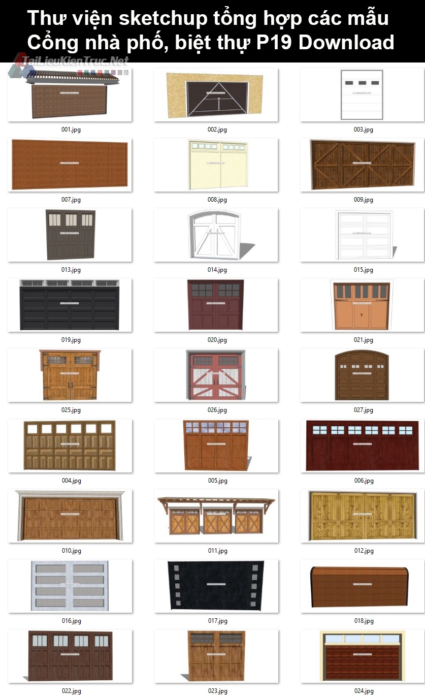 Thư viện Sketchup tổng hợp các mẫu Cổng nhà phố, biệt thự P19 Download